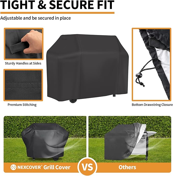 NEXCOVER Gas Grill Cover- 70" Waterproof BBQ Cover, UV Resistant Barbecue Cover, Easy On & Off, Fade Resistant & Dustproof Barbeque Smoker Cover for Brinkmann Char-Broil Weber Nexgrill and More.