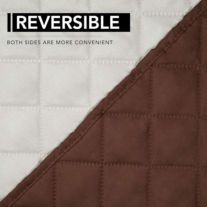 Easy-Going Reversible Couch Cover, Oversized Recliner, Coffee/Ivory | Machine Washable Slipcover For Dogs, Water Resistant Furniture Mat For Living Room, Non-Slip Sofa Cover, Pet Friendly