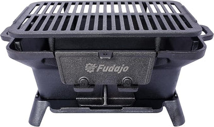 Hibachi Grill Outdoor, Cast Iron BBQ Grill, Small Portable Charcoal Grill Camping Grill, Small Charcoal Grill and Tabletop Cast Iron Skillet for Outdoor Camping Barbecue Picnic