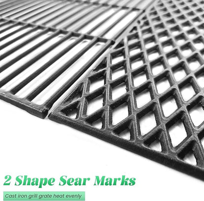 Cast Iron Cooking Grates for Pit Boss 1000 Series Austin XL Rancher Grill Grid for Traeger Pro 34 Series Wood Pellet Smoker Replacement Parts BBQ Grilling Rack
