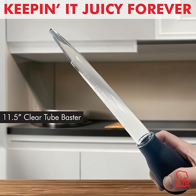 Chef Craft Classic Baster with Clear Tube,11.5 inches in Length,Black,(Pack of 2)