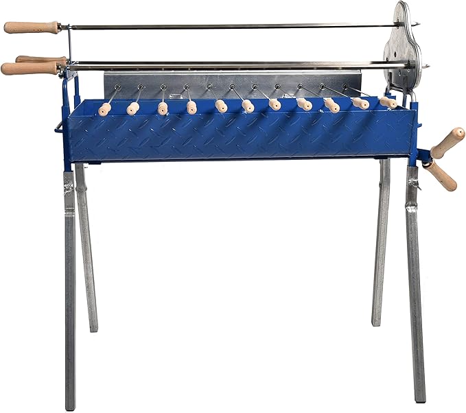 Greek Cypriot Charcoal Barbecue BBQ Grill Rotisserie Foukou with Lifting Lever Mechanism