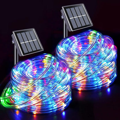JMEXSUSS Solar Trampoline Lights, 2 * 200 LED Solar Rope Lights | 66ft IP 65 Waterproof Camping Light Outdoor, 8 Modes Trampoline Accessories for Camp Ladder Slide Tent (Multicolor)