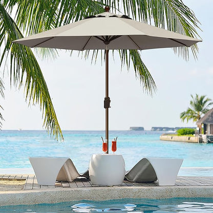 EliteShade USA 10-Year-Non-Fading 9Ft Market Patio Umbrella, UPF 50+ UV Protection Performance Sun Umbrella, Heavy Duty Commercial Grade Outdoor Table Umbrella with Crank & Tilt, Windproof Vented Top for Garden, Pool, Deck and Outdoor Playsets, Antique...