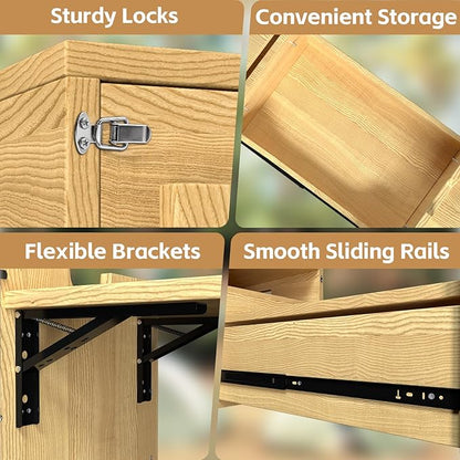 Haddockway Overland Kitchen Slide-Out System,All-in-One Folding Camping Table with Storage Drawer for SUV, Camp Kitchen Box for Outdoor Cooking, Picnic, Overlanding, Travel