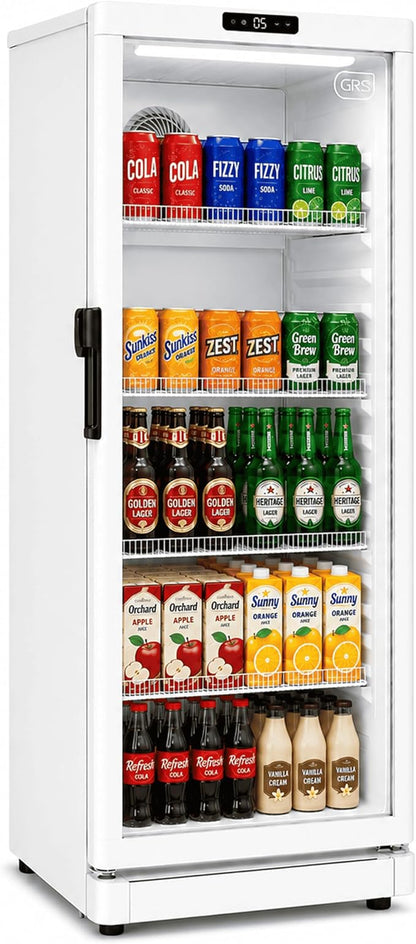 GRS Commercial Display Refrigerator, Glass Door Lock, Silver, 7.1 Cu. Ft