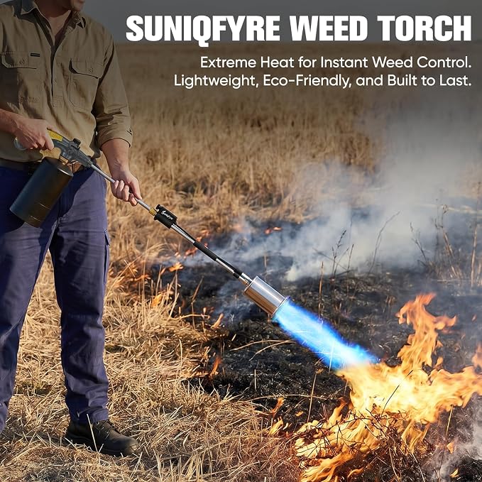 CSA Certified Propane Torch Weed Burner | Adjustable Flame Weed Torch with Detachable Handle&Piezo Trigger Self Igniting for Weed(Propane Tank Not Included)