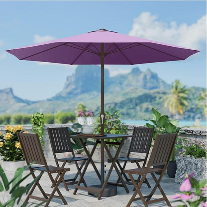 PatioKingdom 11FT Patio Umbrella,Outdoor Umbrella with Push Button Tilt and Crank,Market Table Umbrella with 8 Sturdy Fiberglass Ribs UV Protection