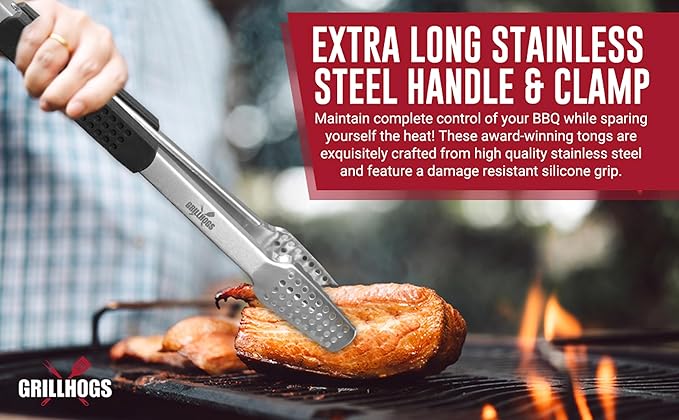 9", 12" and 16" Extra Long Tongs 18/0 Stainless Steel BBQ Grill Tongs with Durable Soft Grip Handle Grilling Accessory, Tongs for Cooking & Kitchen, Outdoor Barbecue, Easy to Clean - 3-Pack
