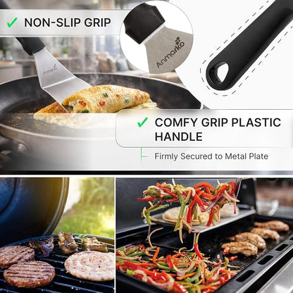 Anmarko Stainless Steel Spatula with Plastic Handle, Pancake Flipper, Kitchen Cooking Tool