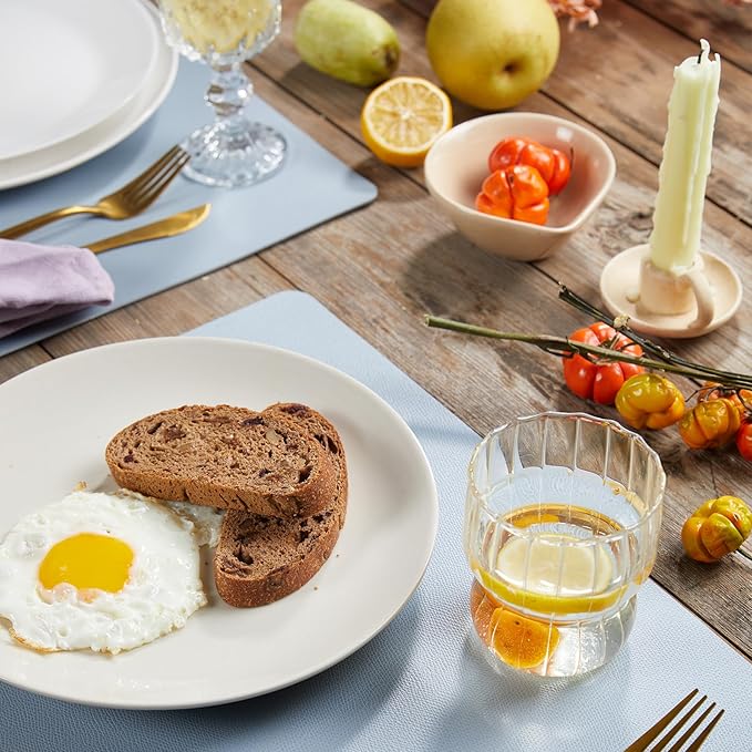 DOLOPL Placemats Set of 6-17"x11.8", Faux Leather Heat Resistant Table Placemat for Dining Table Protection, Waterproof Wipeable & Washable Kitchen Table Mats for Dining,Party,BBQ,Holiday