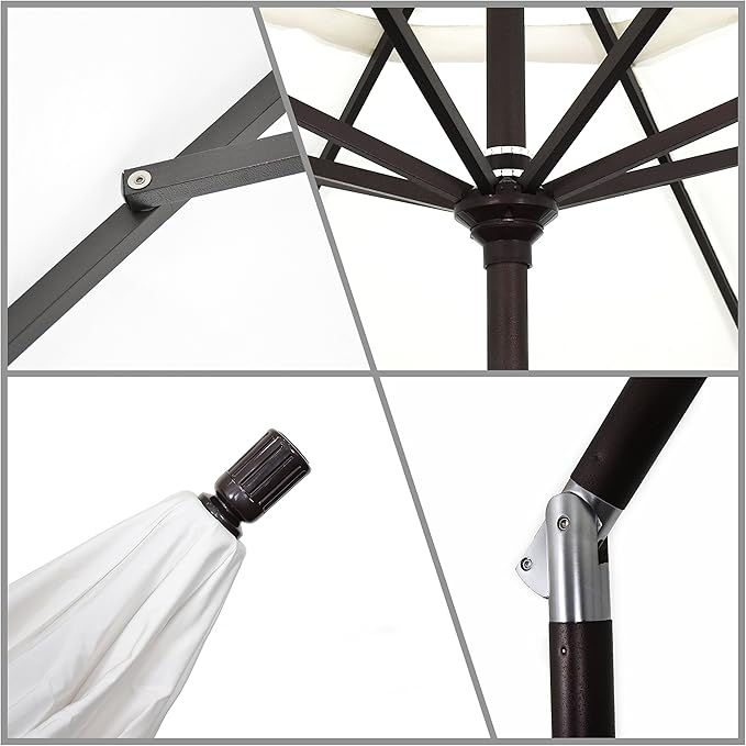 California Umbrella GSCU908170-F96 Golden State Series Patio Umbrella, Navy/White