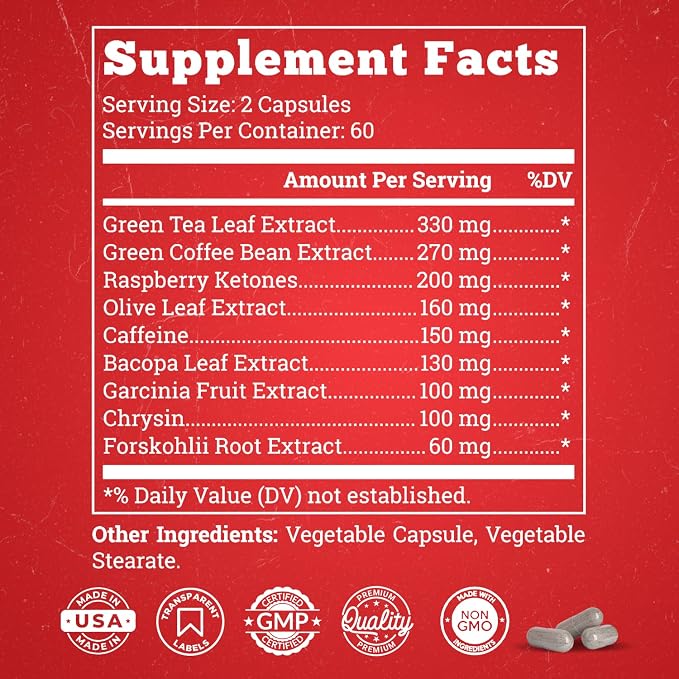Old School Labs Premium Thermogenic Fat Burner for Men & Women, 120 Caps | Weight Loss Pills for Preserved Lean Muscle & Burn Stubborn Fat, Appetite Suppressant for Weight Loss for Increased Energy