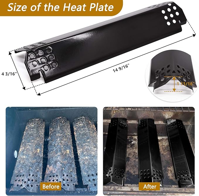 Replacement Parts for Nexgrill 720-0896B 720-0896C 720-0896E Deluxe 6 Burner Gas Grills, 6 Pack Burner Tubes, Flame Tamers Heat Shields Replacement for Nexgrill 720-0882A 720-0896 720-0925 Grills