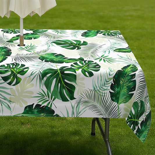 Outdoor Tablecloth with Umbrella Hole Elegant Zipper Patio Table Cloth for Outdoor Patio Garden Yard Decor