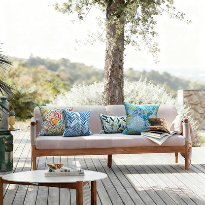 LVTXIII 2 Pack Outdoor Pillow Covers ONLY 18x18 Inch, Water-Repellent Square Decorative Cushion Covers for Patio Furniture, Garden, Sofa, Paisley Multi