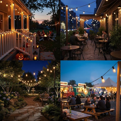 20Ft Outdoor String Lights,Edison Bulb String Lights with 22 Clear Edison Bulbs (2 Spare) UL Listed,Outdoor Patio Lights Waterproof for Outside Patio Backyard Party Deck Yard