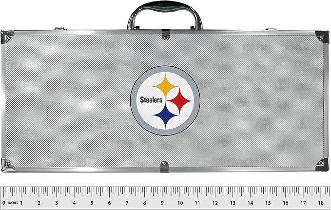 NFL Siskiyou Sports Fan Shop Pittsburgh Steelers Steel Tailgater BBQ Set w/Case 8 piece Gray