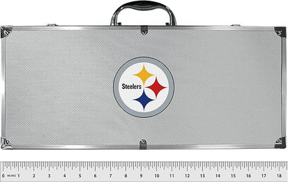 NFL Siskiyou Sports Fan Shop Pittsburgh Steelers Steel Tailgater BBQ Set w/Case 8 piece Gray
