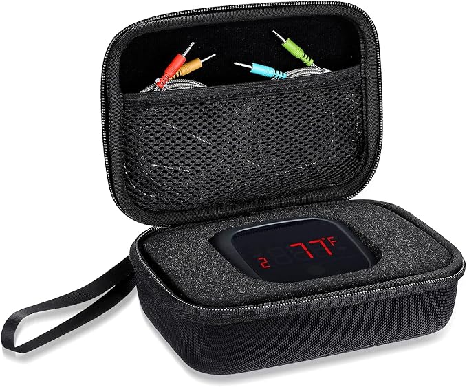 Inkbird Thermometer Carrying Case for IBT-4XS,IBT-4XC,IBBQ-4T,Hard EVA Protective Case for ThermoPro/Soraken/Weber Thermometer,Small Electronics Organizer for Anker/RAVPower Power Bank,6.7*4.7*3 Inch