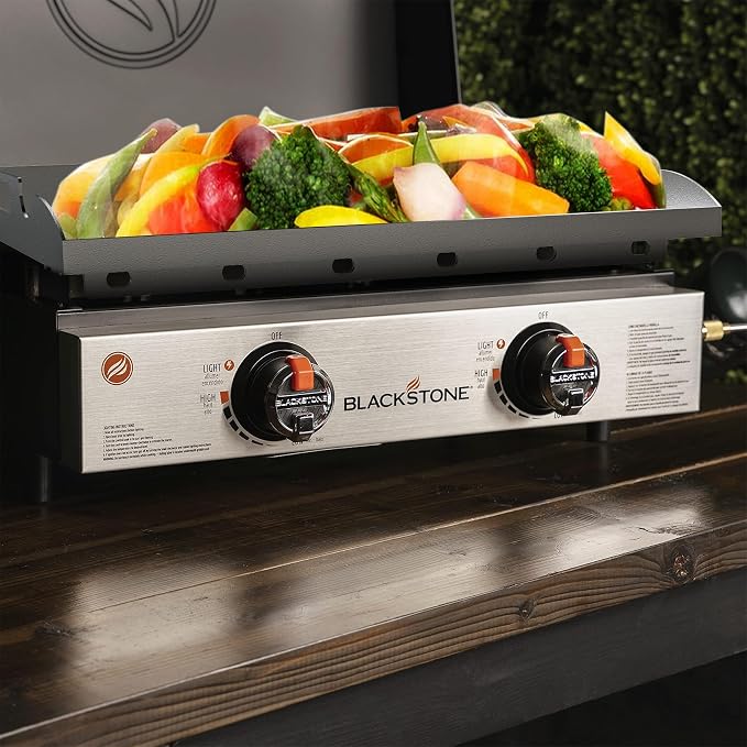New Upgrade 22 inch Griddle Replacement Top for Most Blackstone 22 inch Tabletop Grill with Rear Grease System, Blackstone 2 Burner Flat Top Gas Griddle Grill Replacement Parts