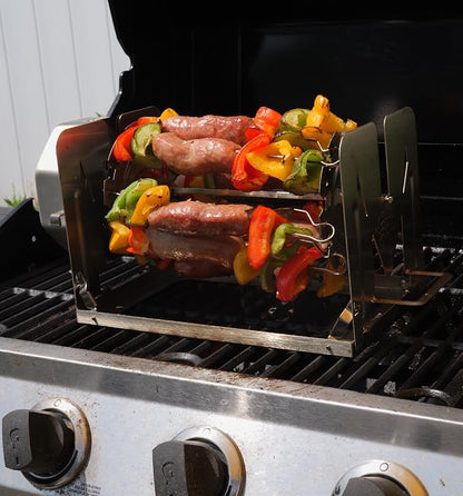ROTO-Q 360 Skewer Set: Create Perfect Kebabs with This Rotisserie Attachment - For Meats, Vegetables, and More (Compatible with ROTOQ360 Rotisserie) | Skewer set fits the ROTO-Q 360 rotisserie for kebabs with meat and vegetables; verify compatibility b...