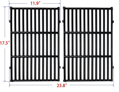 DC130 17.5" 7638 2pk Cast Iron Cooking Grill Grates Replacement for Weber Spirit 300, 310, 320 Series, Spirit 700, Genesis Silver B/C, Genesis Gold B/C, Genesis Platinum B/C Gas Grills