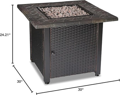 Endless Summer 30" Gas Outdoor Fire Pit Table with Resin Mantel