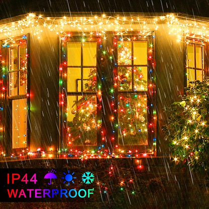 JMEXSUSS 250 LED String Lights, Warm White to Multicolor Christmas Lights | 8 Modes, 91.5ft, Durable, Indoor/Outdoor, Waterproof, Green Wire, for Tree Garden Patio Party Yard Christmas Decor