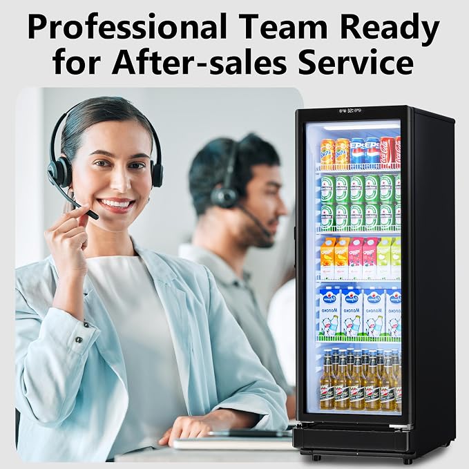 7 Cu.Ft Commercial Beverage Refrigerator with Glass Door | Double-Tempered Glass, Outdoor/Indoor Use, Bar/Office/Restaurant, Energy Efficient, Adjustable Shelving, Secure Lock