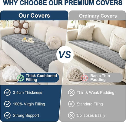 OstepDecor Couch Cover for Dogs, Washable Non Slip Sofa Cover for Pets | Soft Couch Covers for Sofa, Loveseat and Sectional, Furniture Protector Against Pet Hair & Dirt (35.4" x 82.7", Blue Grey)