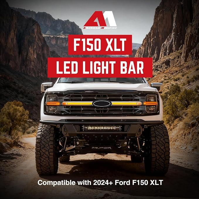 AMERICAN MODIFIED LED Grille Lights w/Sequential Turn Signal Compatible with 2024+ F150 XLT