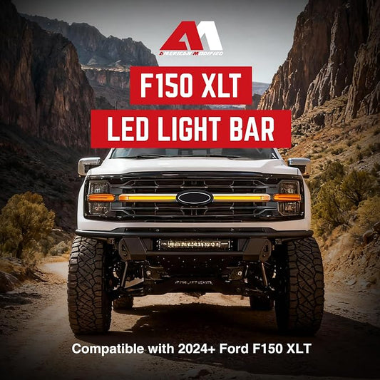 AMERICAN MODIFIED LED Grille Lights w/Sequential Turn Signal Compatible with 2024+ F150 XLT