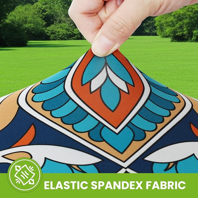 Smiry Spandex Fitted Tablecloth for 6 Foot Rectangle Tables, Washable Picnic Table Cover with Elastic, Stretch Reusable Table Cloth for Outdoor, Camping, Dining & Kitchen (Peacock Paisley, 30"x72")