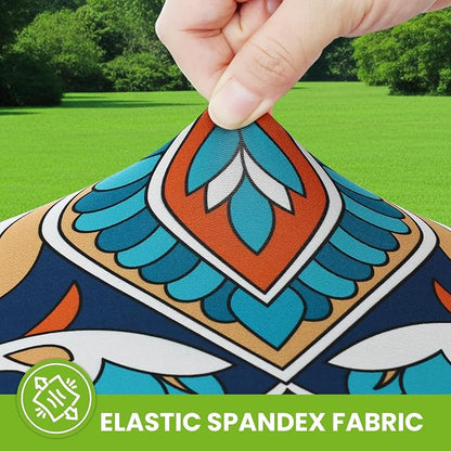 Smiry Spandex Fitted Tablecloth for 6 Foot Rectangle Tables, Washable Picnic Table Cover with Elastic, Stretch Reusable Table Cloth for Outdoor, Camping, Dining & Kitchen (Peacock Paisley, 30"x72")