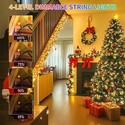 JMEXSUSS 500 LED Color Changing Christmas Lights Outdoor with Remote | 173ft Warm White & Multicolor String Lights, Waterproof Christmas Tree Lights Plug in for Party Christmas Indoor Decor