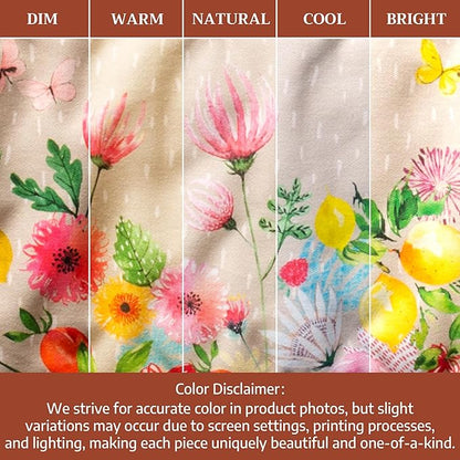 Maison d' Hermine Double Oven Mitts 100% Cotton 7"x35" Double Oven Mitt Heat Resistant BBQ Cooking Gloves with Loop Baking Grilling Kitchen Hotel Home Farmhouse Spring Summer (Jardin D'Ete - Fog)