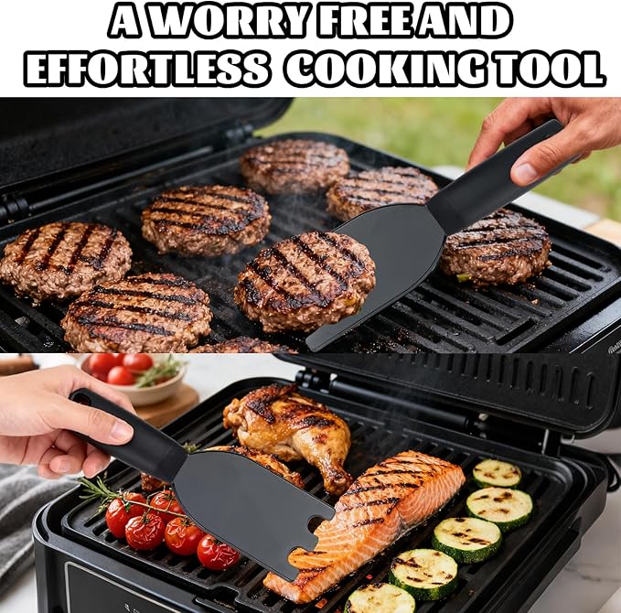 Grill Scraper Heat-Resistant Nylon with Camo Black Lanyard, Compatible with George Foreman 1925B01B & Most Grooved Indoor Grills for Easy Cleaning & Comfortable Grip