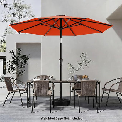 AreShark 9 FT Patio Umbrella for Outdoor, Outdoor Table Umbrella with Push Button Tilt and Crank, Outdoor Patio Umbrellas with 8 Sturdy Ribs for Market, Garden, Pool (Orange)