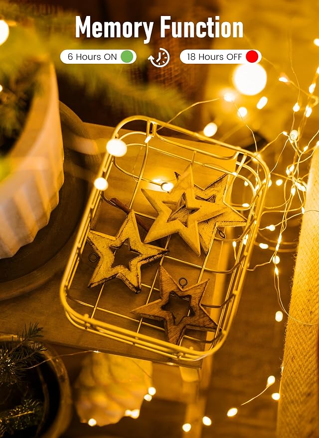 Minetom Fairy Lights Battery Operated with Remote, 66FT 200LED String Light | Waterproof Starry Twinkle Lights for Christmas Home Bedroom Wedding DIY Party Indoor Outdoor Decor