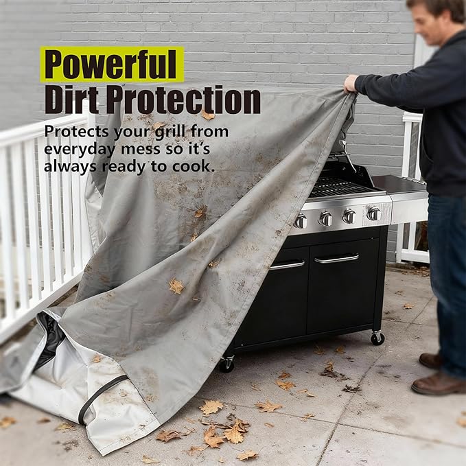 YSPACE Grill Cover Heavy Duty Waterproof, Gas BBQ Grill Cover for Outdoor Grill, 2–3 Burner Fit, Weather Resistant with Adjustable Straps, Weber, Char-Broil, Genesis, Brinkmann, Nexgrill