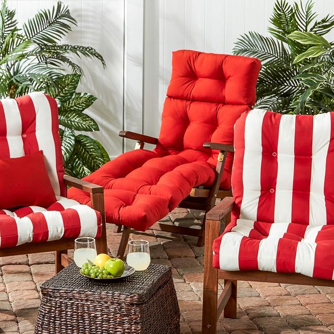 Greendale Home Fashions 72 x 22-inch Outdoor Chaise Lounge Cushion, Fire