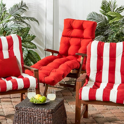 Greendale Home Fashions 72 x 22-inch Outdoor Chaise Lounge Cushion, Fire