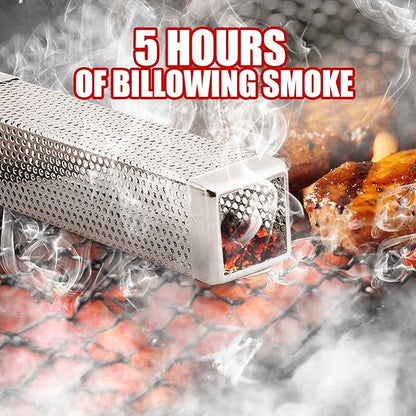Smoke Tube for Pellet Grill, 4 Hours of Billowing Smoke, Stainless Steel Pellet Smoker Tube for All Grill or Smoker, Hot or Cold Smoking (10-inch-2 Pcs)