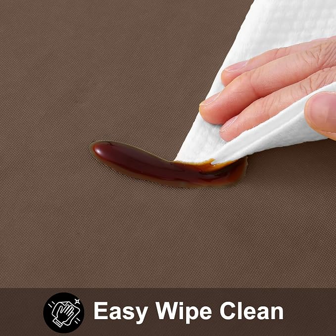 Smiry Rectangle Table Cloth 60x102 Inch, Waterproof Wipeable Vinyl Tablecloths Protector, Oil Spill Proof Plastic Table Cover for Dining, Picnic, Camping, Outdoor, Brown