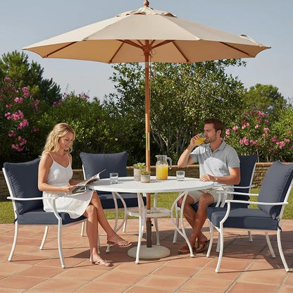 Summsun Outdoor Chair Cushion 19 x 19 Inch, Dark Grey | Double-Sided Water Resistant, Removable Cover, Back Pillow & Seat Cushion, Tie Straps, Fit for Patio, Garden, Sofa Couch