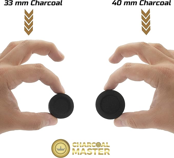 Instant Hookah Coals Light –Incense Instant Coal Disks – Coal Tablets – Charcoal Disks –Set of 100Coal Rolls –33 mm Quick Light Charcoal Briquettes – Natural Coal Disks –Slow Burn and Low Smoke (2400)
