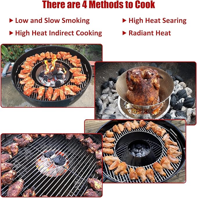 BBQ Whirlpool for Weber 22 Kettle Grill Accessories, Stainless Steel Whirlpool Charcoal Grill Accessories Fit Weber Kettle WSM Smoker,L&XL Big Green Egg Grills,Kamado Joe Big Joe