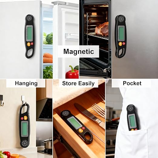 Meat Thermometer Digital - Instant Read Food Thermometer with Backlight for Cooking Grilling Baking Kitchen Candy BBQ Oil Liquid, Backlit Display, Battery Included