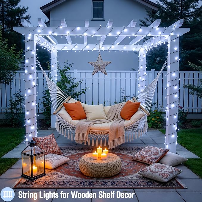 JMEXSUSS 800 LED White Christmas Lights, Plug in Christmas Tree Lights | 272ft, 8 Modes, Remote Control, Green Wire, Waterproof Led Christmas String Lights Outdoor for Indoor Xmas Party Tree Decor